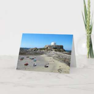 Boats and Fort Grey in Guernsey Holiday Card