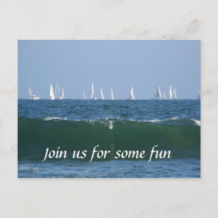 Boats and the waves_ postcard