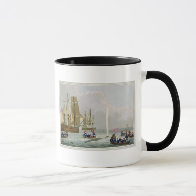 Boats Approaching a Whale, engraved by Matthew Dub Mug (Right)