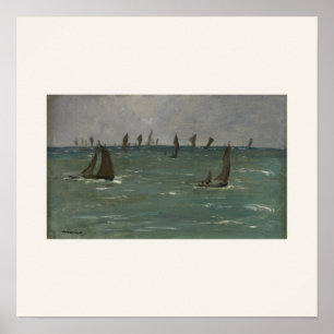 Boats at Berck-sur-Mer by Manet - Seascape Art Poster