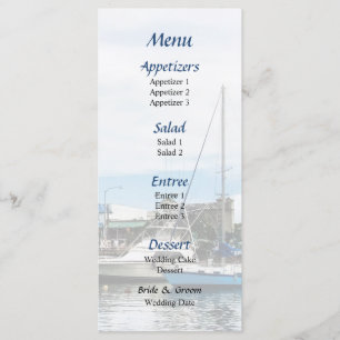 Boats at Bridgetown Barbados Wedding Menu