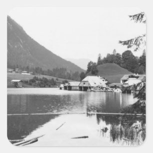 Boats at Konigssee, c.1910 Square Sticker