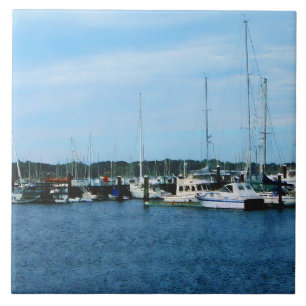 Boats at Newport RI Ceramic Tile