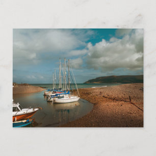 Boats at Porlock Weir in Somerset Postcard