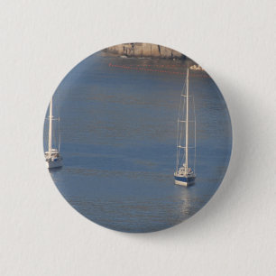 Boats at rest in Sorrento Italy 6 Cm Round Badge