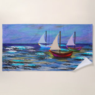 Boats at sea fleece blanket