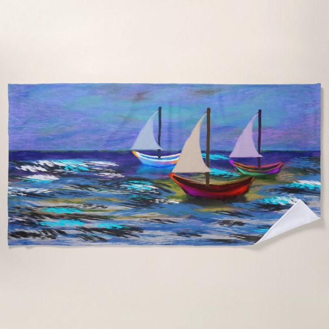 Boats at sea fleece blanket (Front)