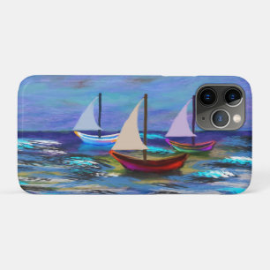 Boats at sea fleece blanket iPhone 11 pro case