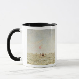 Boats at Sunrise (oil on panel) Mug
