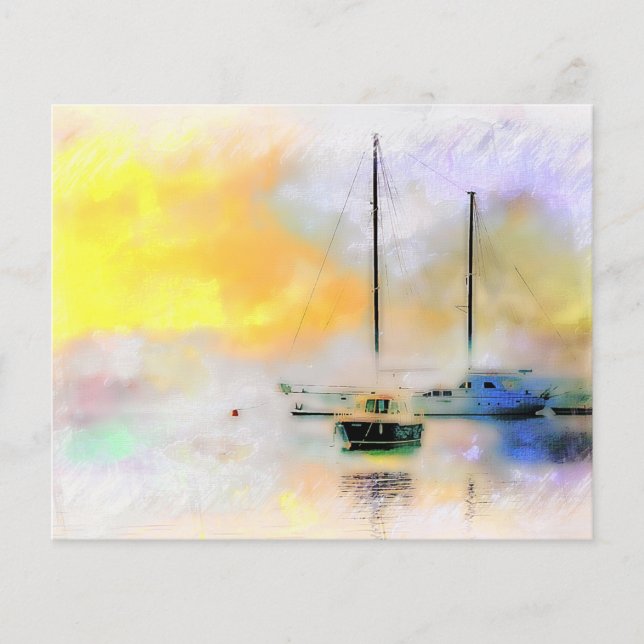 boats at sunset  (Front)