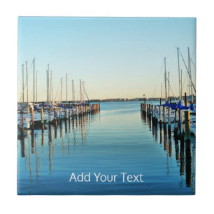 Boats At The Marina by Shirley Taylor Ceramic Tile
