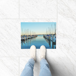 Boats At The Marina by Shirley Taylor Doormat