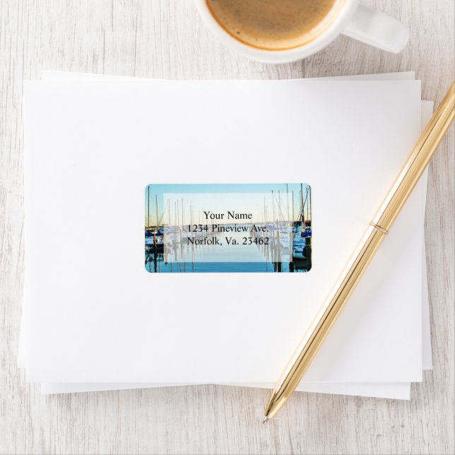 Boats At The Marina by Shirley Taylor Label (Insitu)