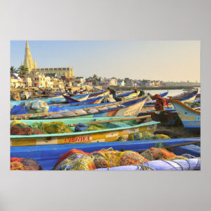 Boats being readied for fishing, The Church of Poster