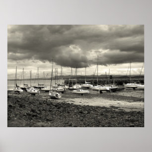 Boats, Black Sands, Scotland Poster
