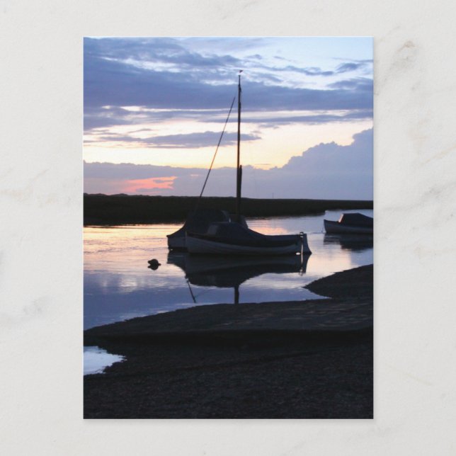 Boats Blakeney at dusk Postcard (Front)