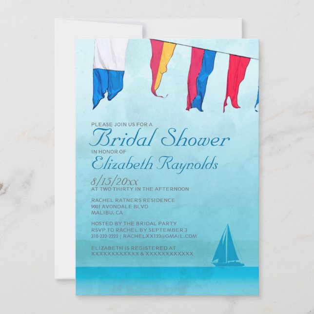Boats Bridal Shower Invitations (Front)