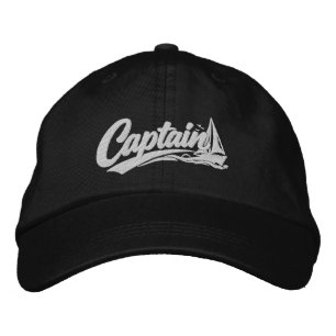 Boats Captain Simple Bold Typography Style Embroidered Hat