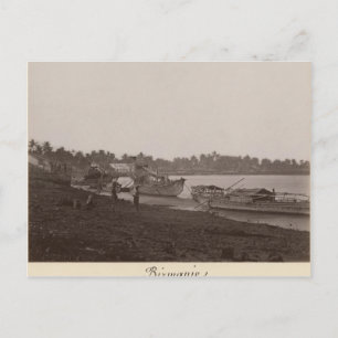 Boats carrying rice on the River Thanlwin Postcard