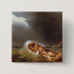 Boats from Dieppe Returning from Fishing 15 Cm Square Badge