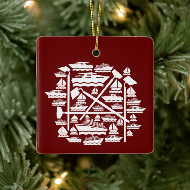 Boats & Hoes Ceramic Ornament (Tree)