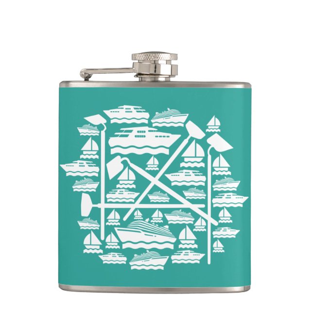 Boats & Hoes Hip Flask (Front)