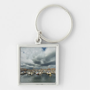 Boats In A Harbour Key Ring