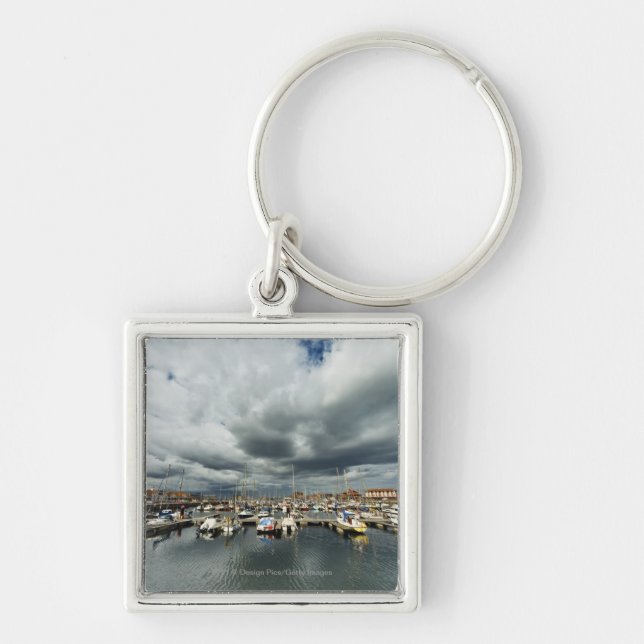 Boats In A Harbour Key Ring (Front)