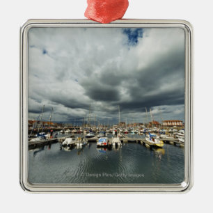 Boats In A Harbour Metal Tree Decoration