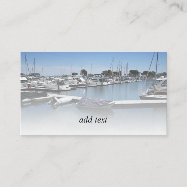 Boats in a marina business card (Front)