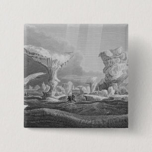 Boats in a Swell Amongst Ice, August 24, 1826, fro 15 Cm Square Badge
