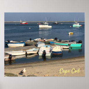 Boats in Chatham Harbour Cape Cod Summer Poster