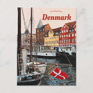 Boats in Copenhagen Denmark Postcard