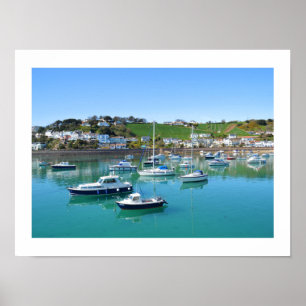 Boats in Gorey harbour Jersey Poster
