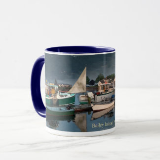 Boats in harbour on Bailey Island Maine Coffee Mug