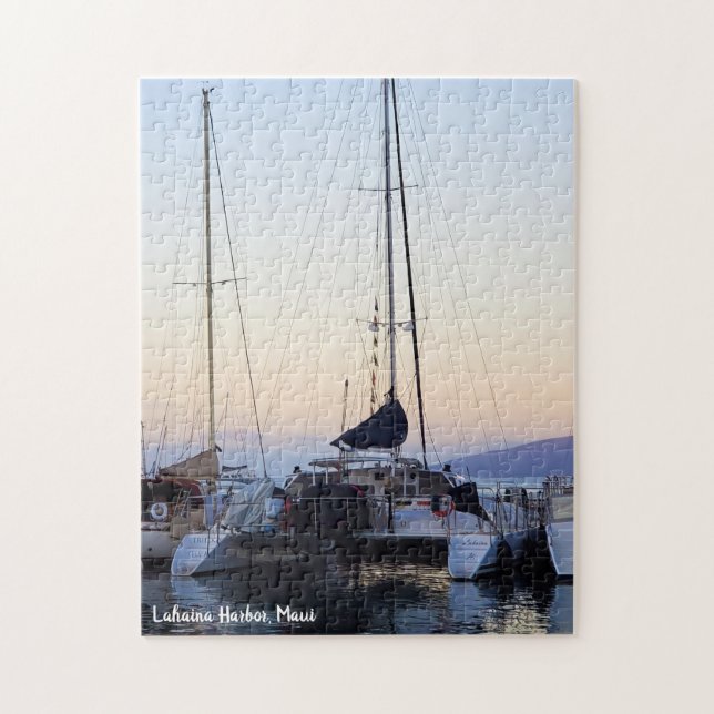 Boats in Lahaina Harbor Maui Jigsaw Puzzle (Vertical)