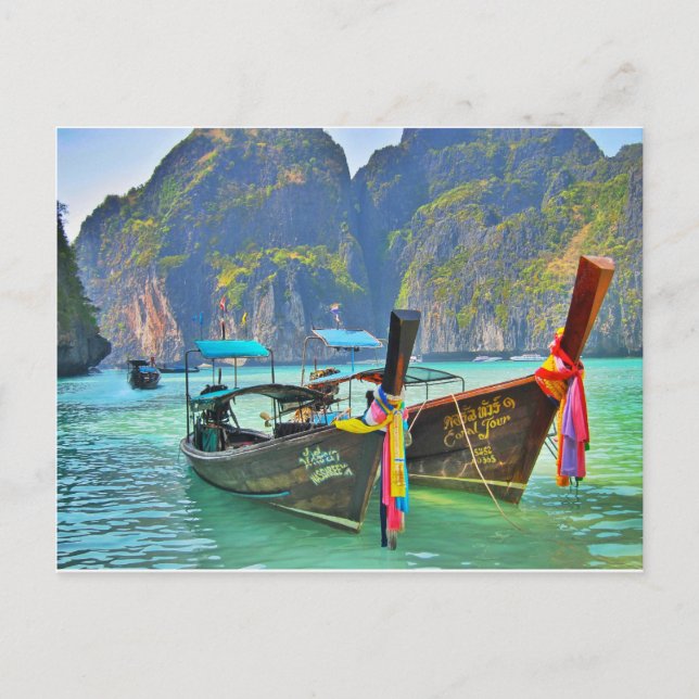 Boats in Maya Bay Postcard (Front)