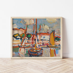 Boats in Port Samuel John Peploe Poster