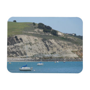 Boats in Port San Luis, Avila Beach, Hills Behind Magnet