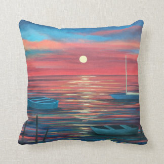 Boats in Sunset Accent Cushion