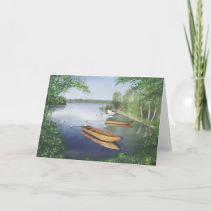 Boats in the lake holiday card