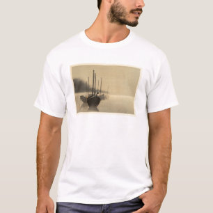 Boats in the Mist by Seitei Watanabe 1851- 1918 T-Shirt
