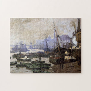 Boats in the Pool of London Monet Fine Art Jigsaw Puzzle