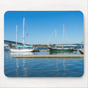 Boats in the York River by Yorktown Mouse Pad