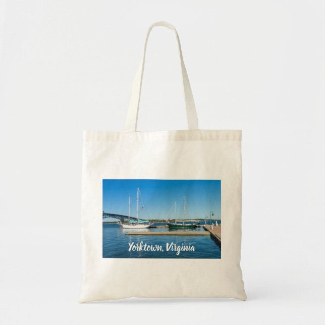 Boats in the York River by Yorktown Tote Bag (Front)