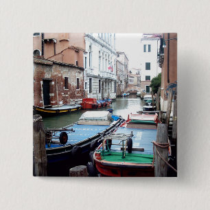 Boats in Venice 15 Cm Square Badge
