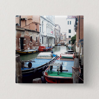 Boats in Venice 15 Cm Square Badge