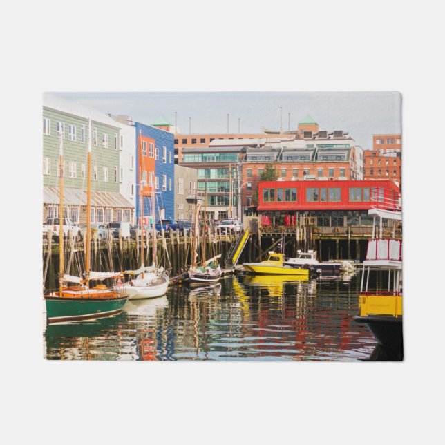 Boats Moored | Portland, Maine Doormat (Front)