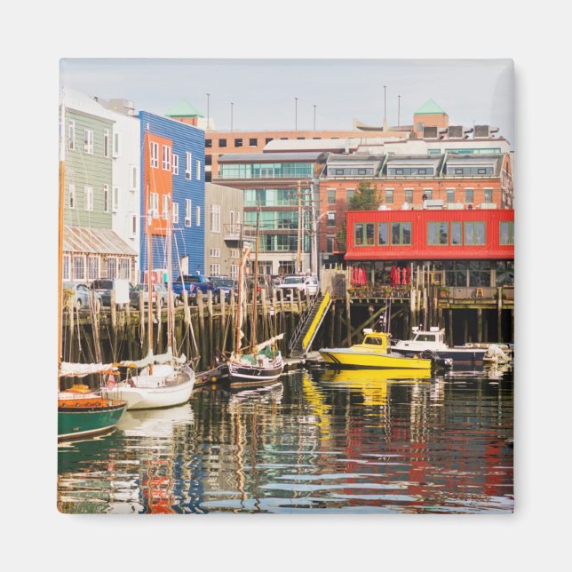 Boats Moored | Portland, Maine Magnet (Front)