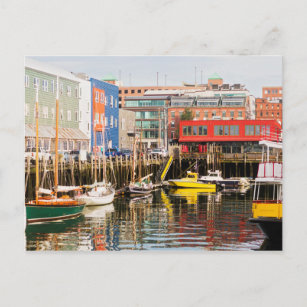 Boats Moored   Portland, Maine Postcard
